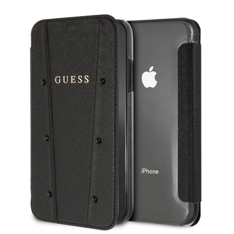 Official Guess Black Book Style Hard Phone Case for iPhone XR