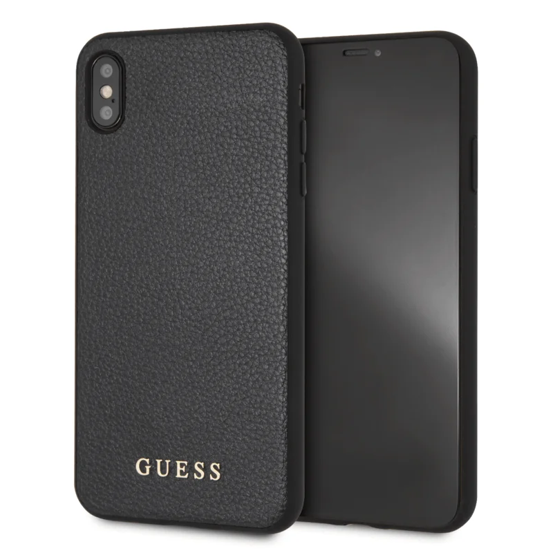 Official Guess Black PU Leather Phone Case for iPhone XS Max