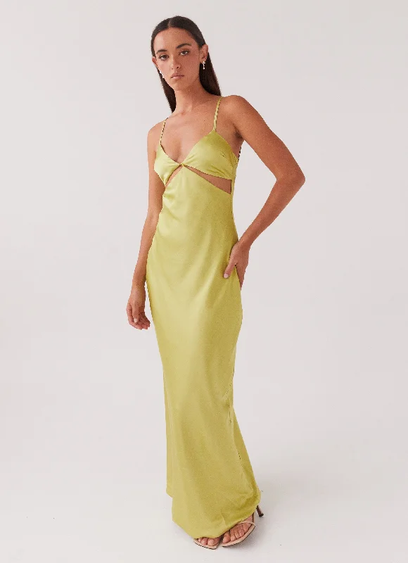 Raylie Cut Out Maxi Dress - Chartreuse