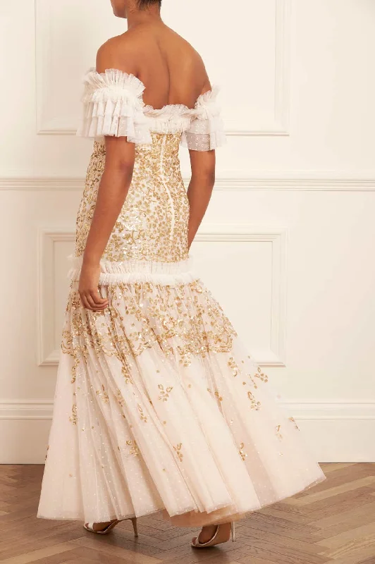 Regal Rose Off-Shoulder Gown