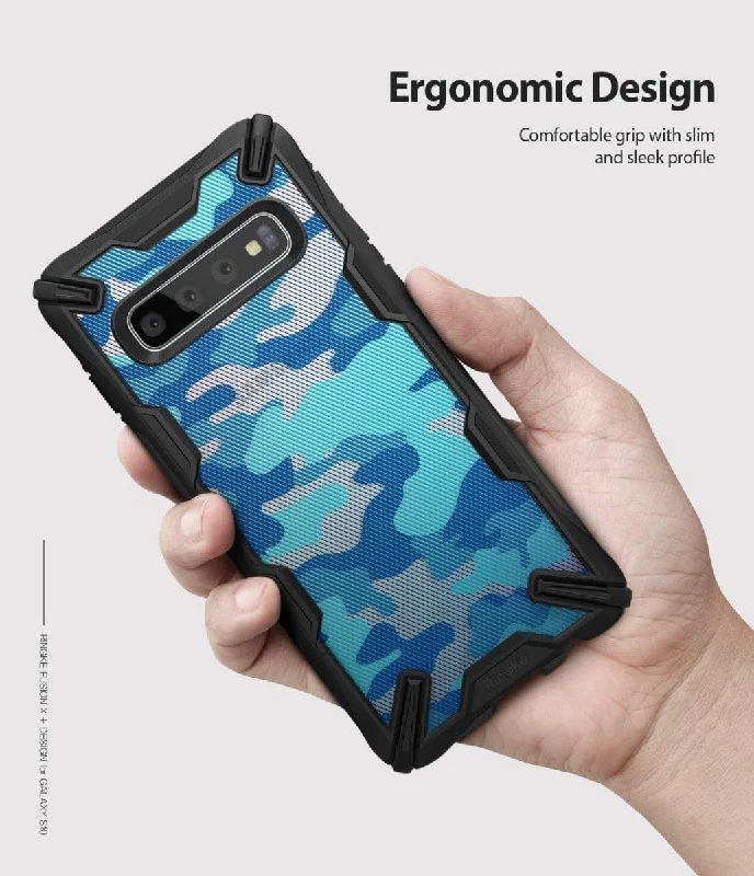 Samsung Galaxy S10 Plus Fusion-X Design Camo Blue Case By Ringke