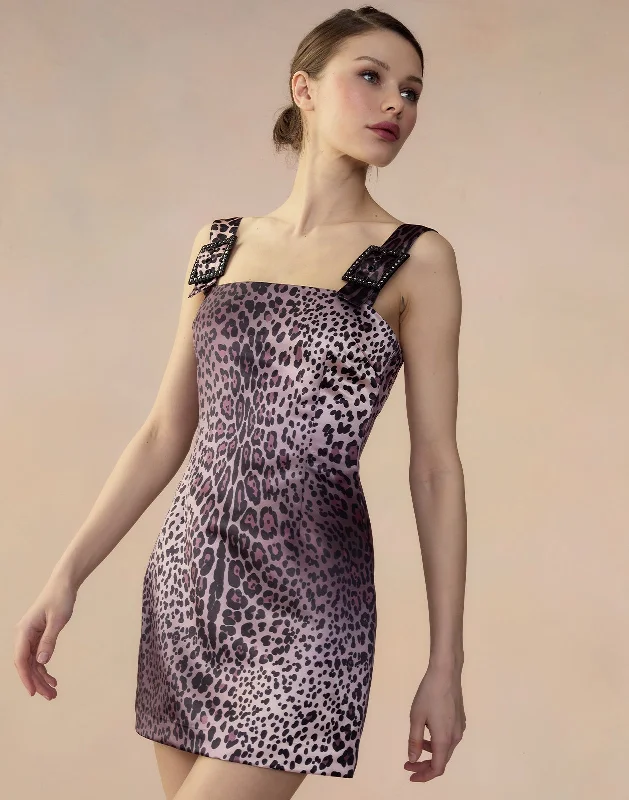 Leopardess Satin Dress