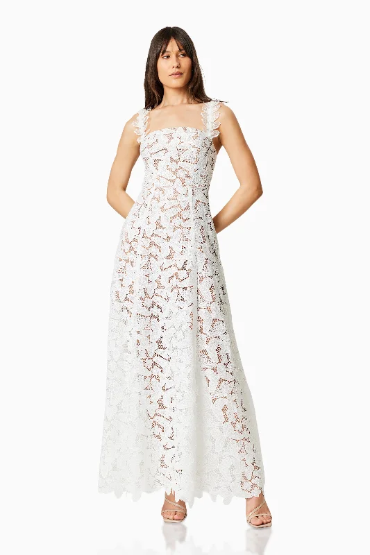 Symi Lace Maxi Dress In White