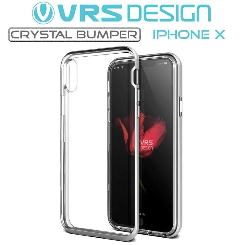 iPhone X / XS Case Crystal Bumper Satin Silver VRS Design