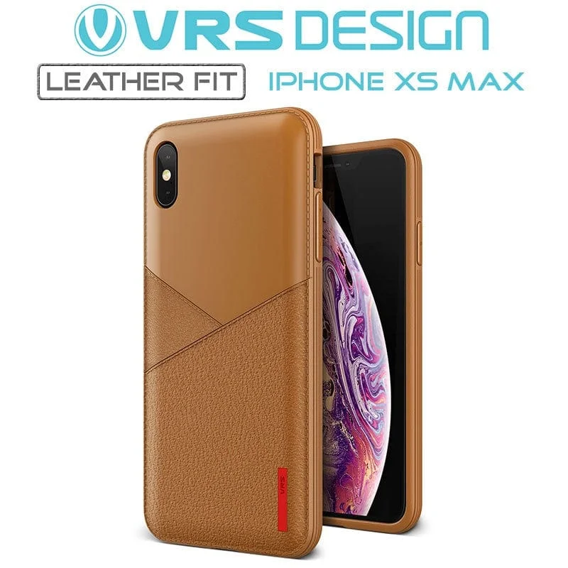 VRS Design iPhone XS MAX Case Leather Fit Brown