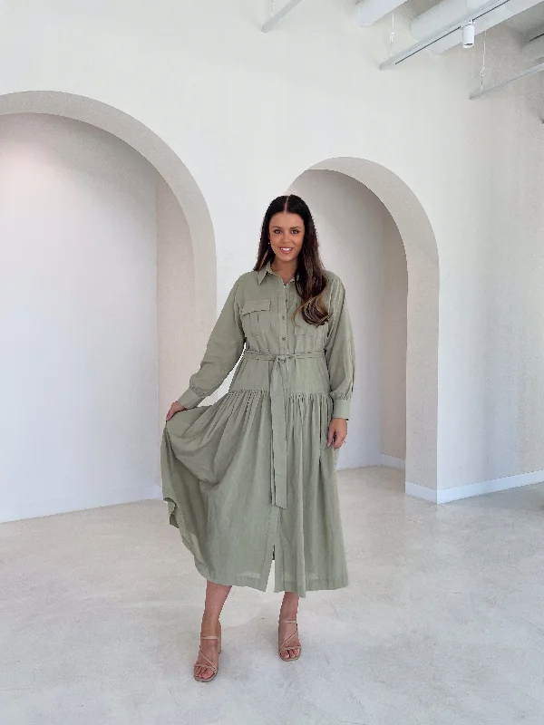 WISTERIA DRESS KHAKI