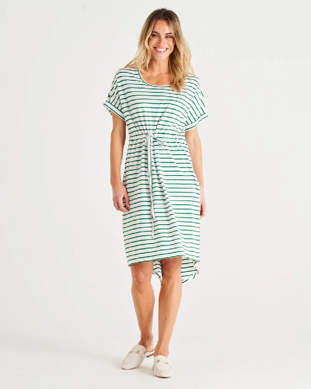 Betty Basics Liza Dress Meadow Green Stripe