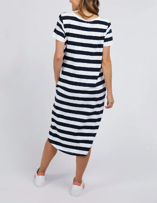 Elm Maeve Midi Dress Navy Stripe