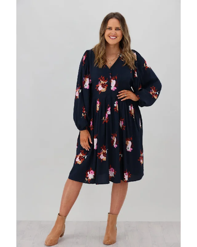 Elm Posy Floral Dress Navy Floral