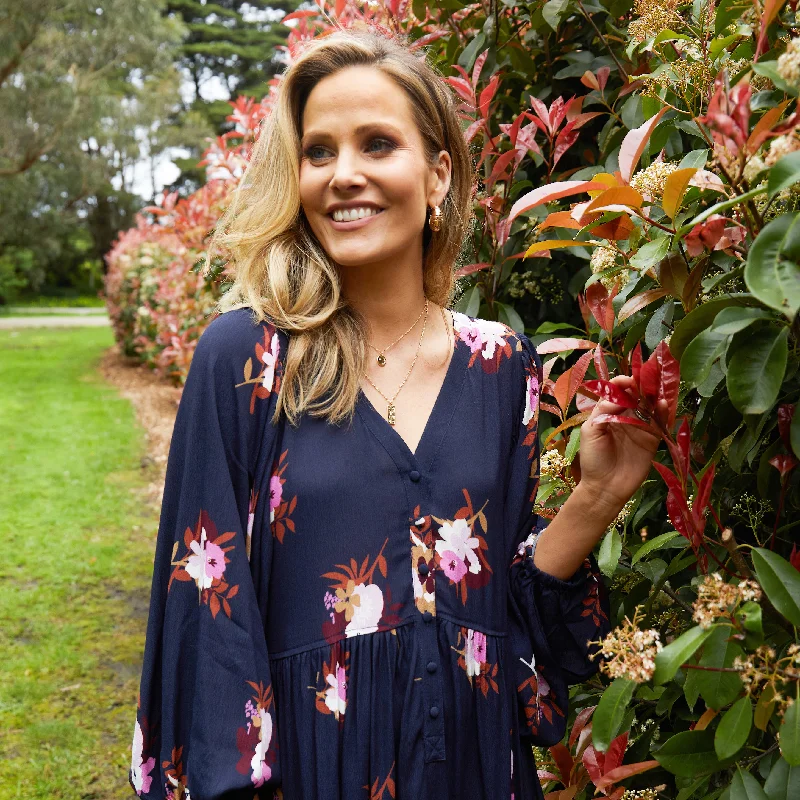 Elm Posy Floral Dress Navy Floral