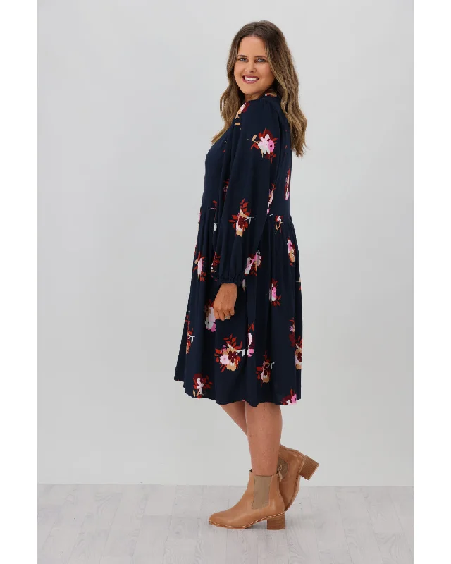 Elm Posy Floral Dress Navy Floral