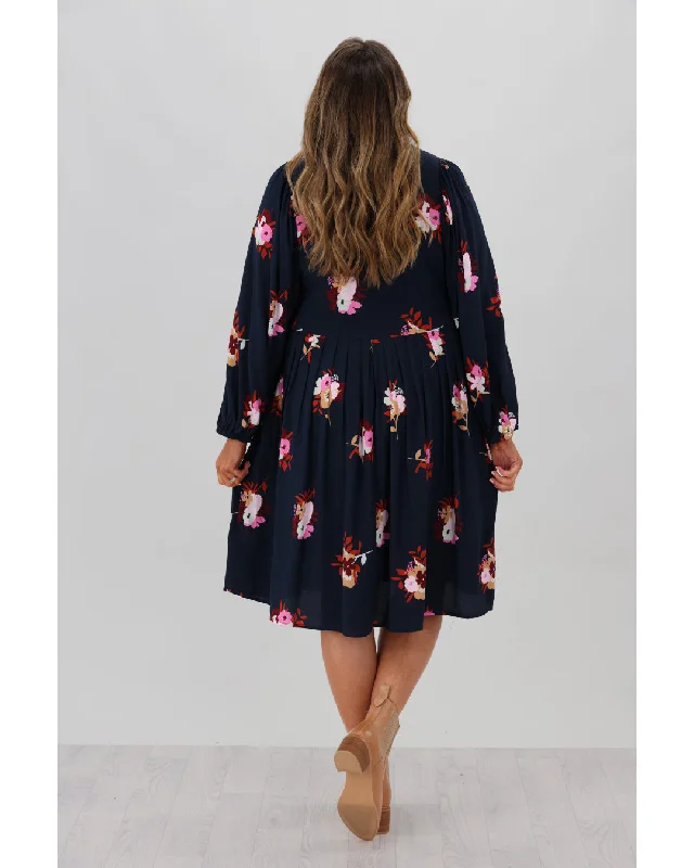 Elm Posy Floral Dress Navy Floral