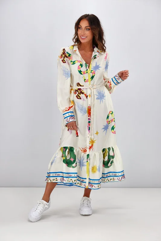 Iris Maxi Kassia Maxi Dress White Print