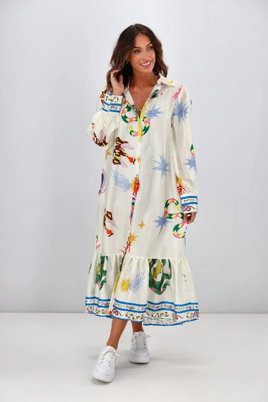 Iris Maxi Kassia Maxi Dress White Print