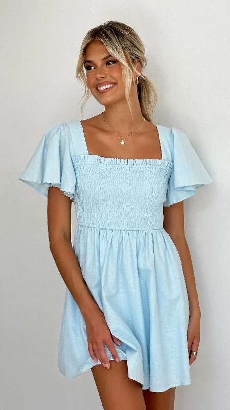 Molly Mini Dress - Sky Blue