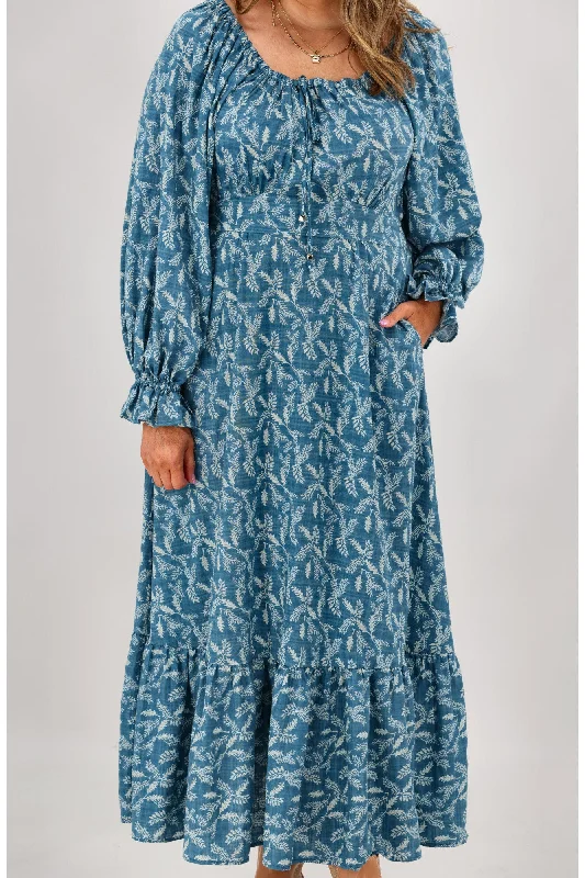 Salty Bright Sara Feather Dress Blue