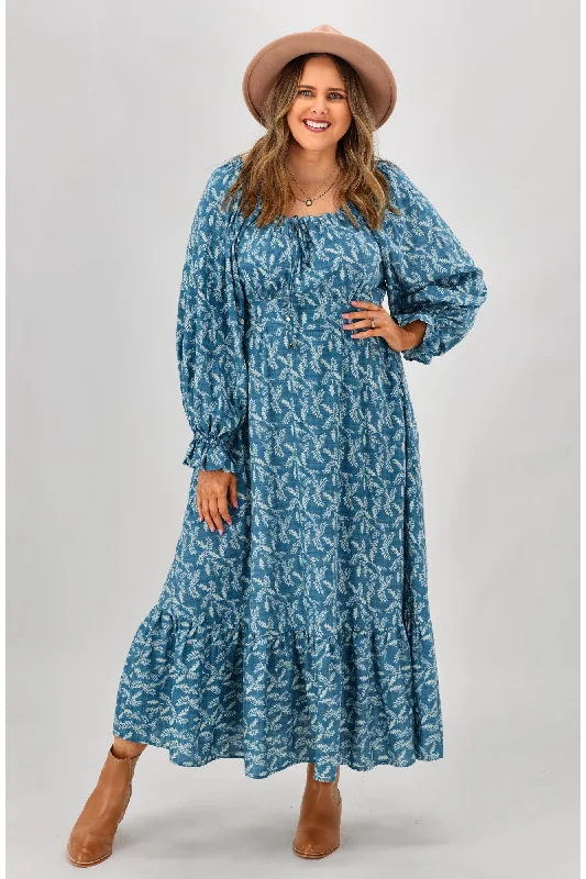 Salty Bright Sara Feather Dress Blue