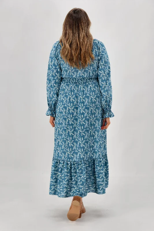 Salty Bright Sara Feather Dress Blue