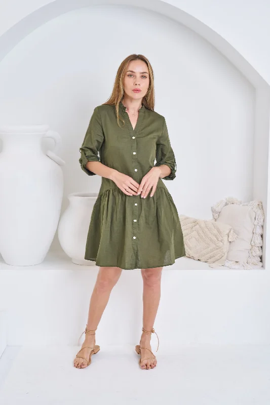 Valeria Label Lori Short Dress Green