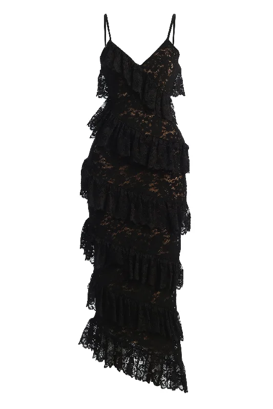 Black Feeling Of Forever Ruffle Dress