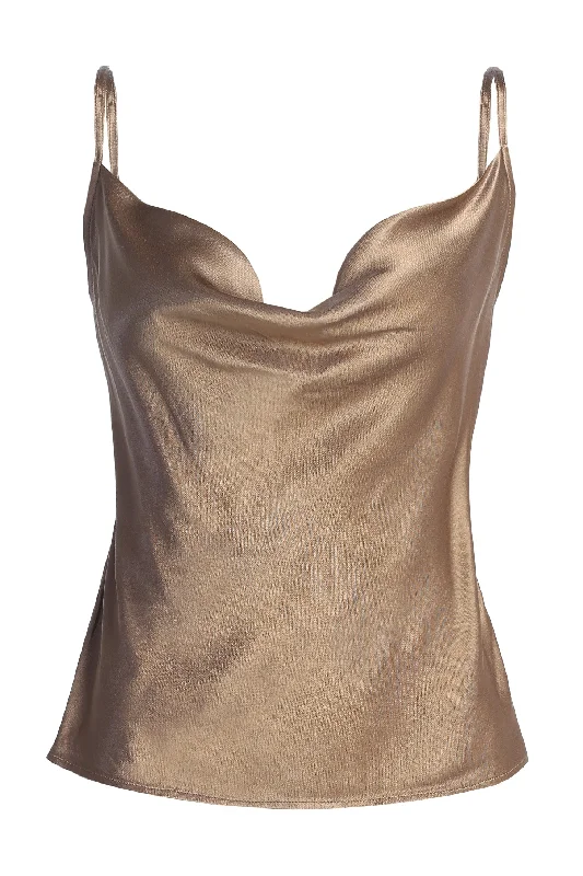 Bronze Amour Satin Top