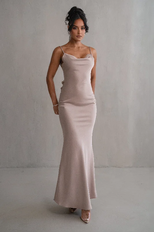 Bronze Down The Aisle Satin Gown