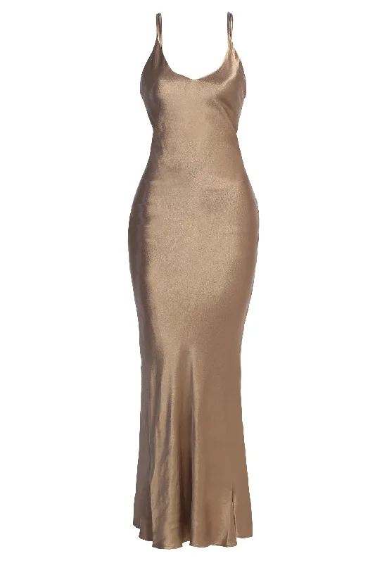 Bronze Promise Of Love Satin Dress