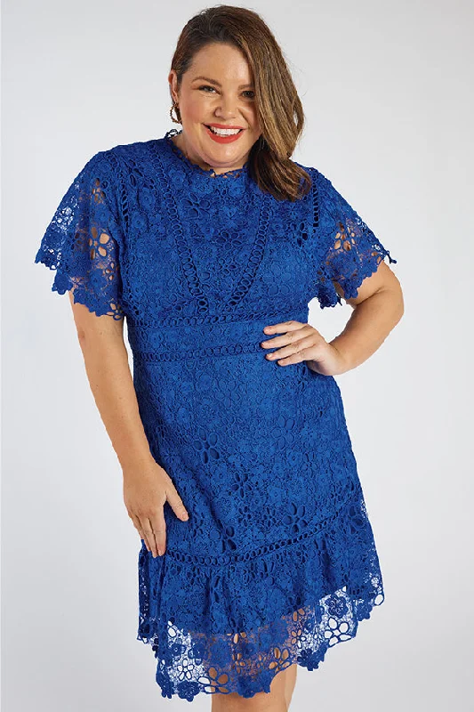 Melanie Cobalt Lace Dress