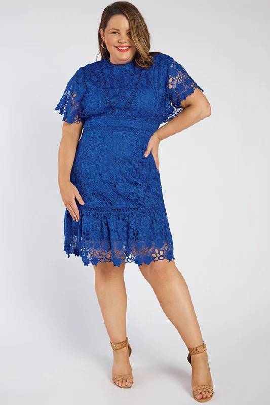 Melanie Cobalt Lace Dress