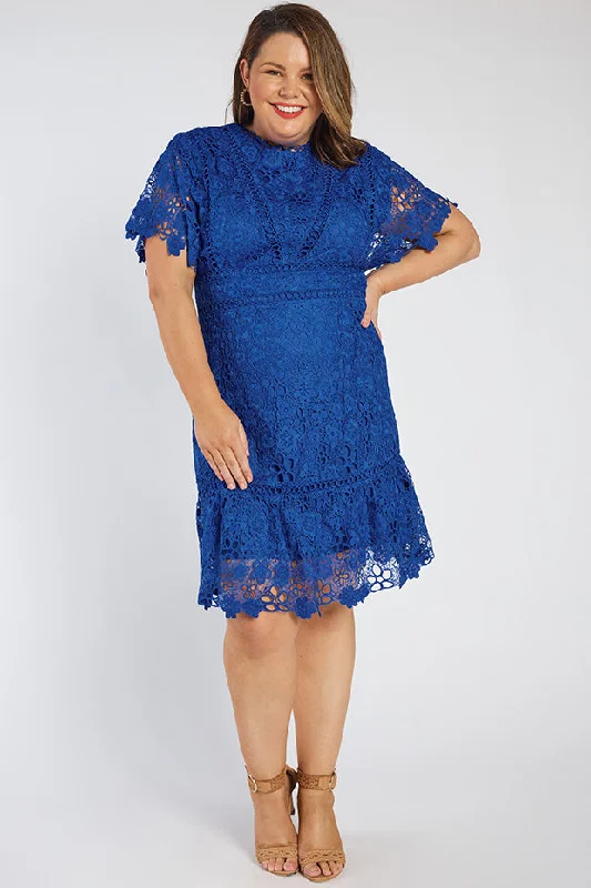 Melanie Cobalt Lace Dress