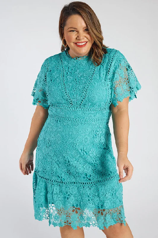 Melanie Sea Foam Lace Dress