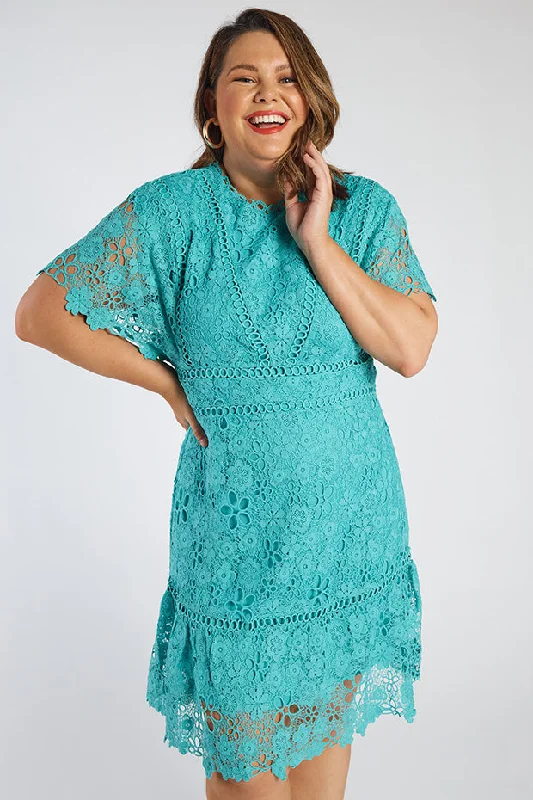 Melanie Sea Foam Lace Dress