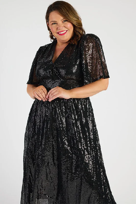 Tamie Black Party Sequins Dress