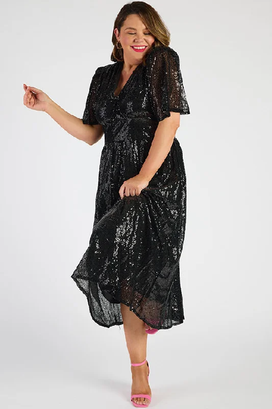 Tamie Black Party Sequins Dress