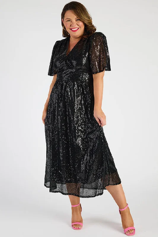 Tamie Black Party Sequins Dress