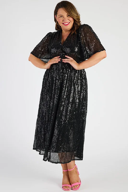 Tamie Black Party Sequins Dress