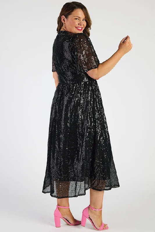 Tamie Black Party Sequins Dress