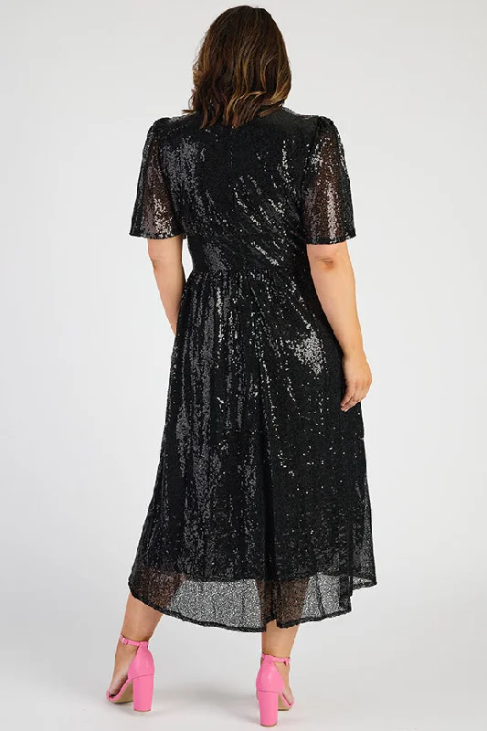 Tamie Black Party Sequins Dress