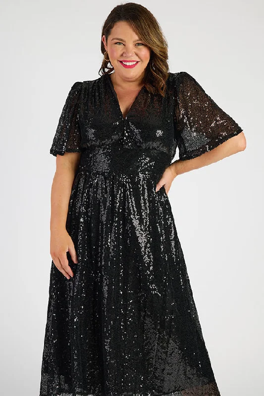 Tamie Black Party Sequins Dress