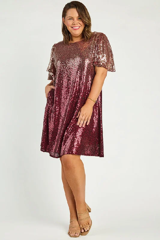 Taylor Ombre Pink Sequin Dress